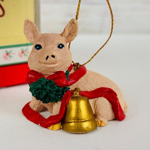 Silver Deer Tom Rubel Christmas Animals Pig Ornament - Picture 1 of 11